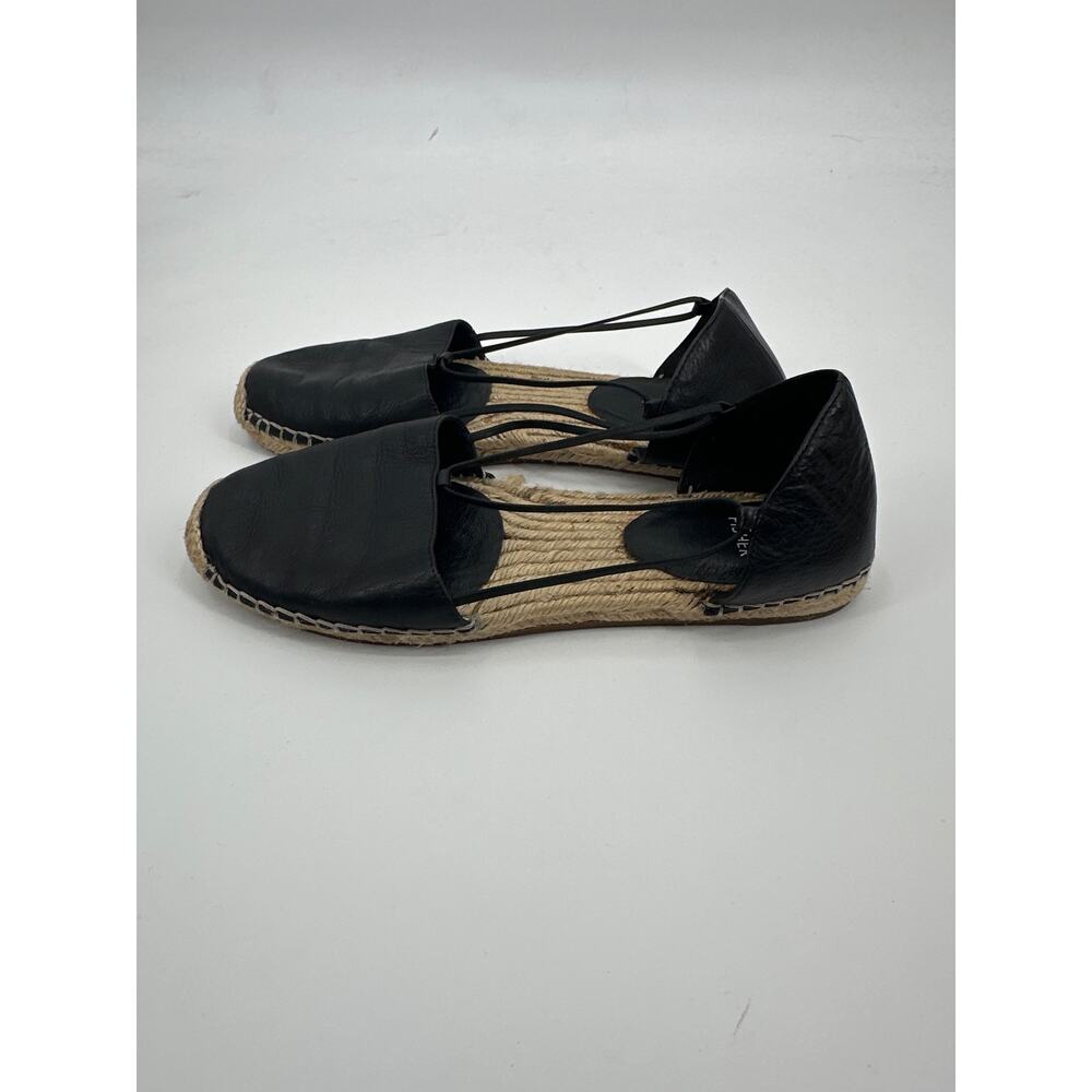 Eileen Fisher Lee black leather espadrille Size 9 - Picture 4 of 8